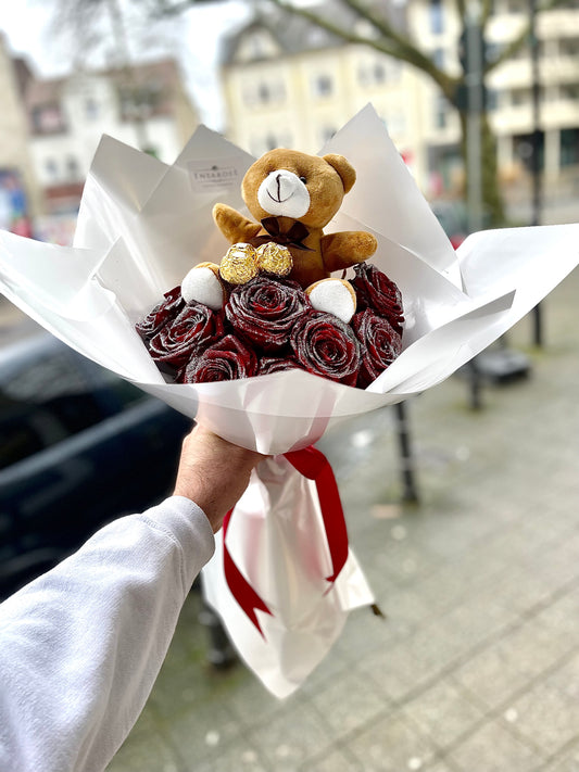 Sweet Glitzer Rosen mit Teddy